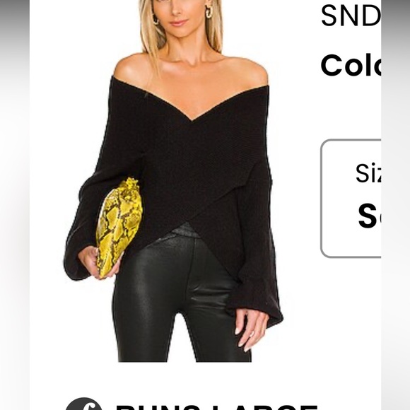 REVOLVE Black Knit ribbed Off-the-shoulder sweater - Picture 4 of 4